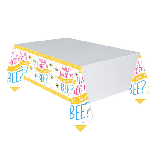 Gender Reveal 'What will it Bee?' Paper Tablecover - 2.43 Metres