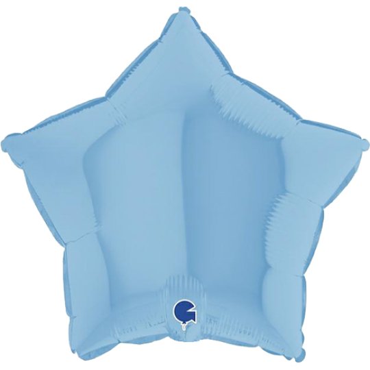 Matte Baby Blue Star Foil Balloon - 18 Inch