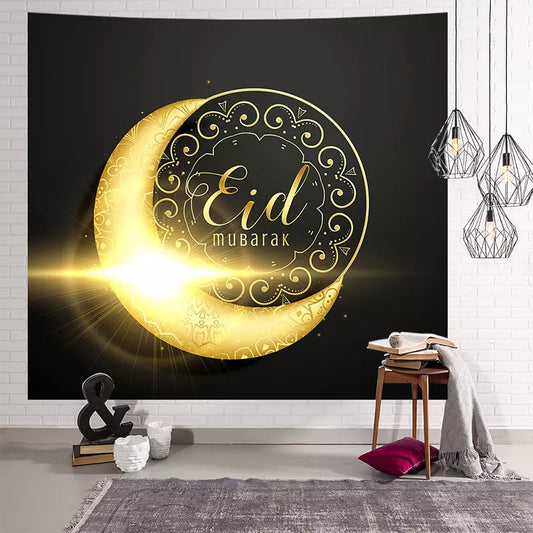 Eid Mubarak Black & Gold Backdrop