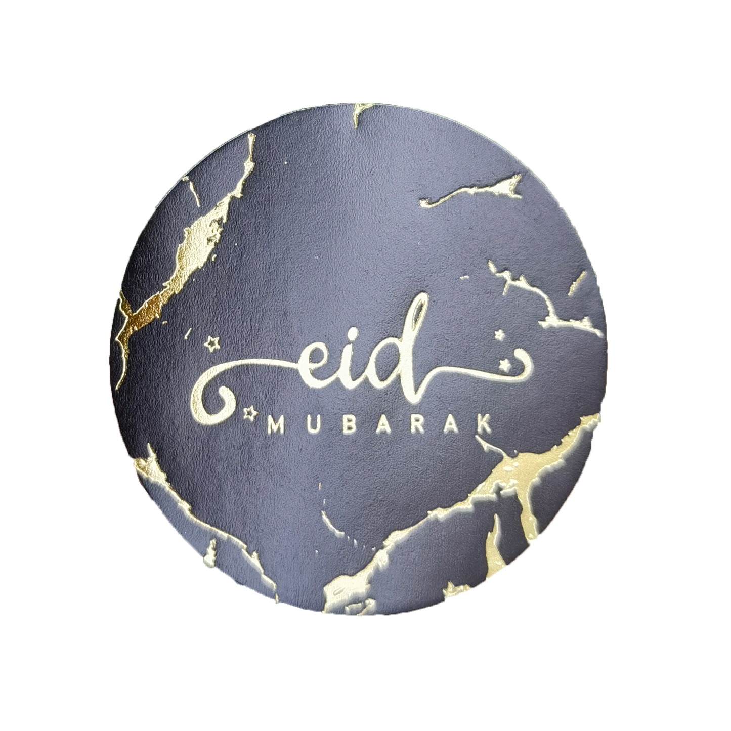 Eid Mubarak Stickers Foil Stamped Black & Gold- 10 Pack