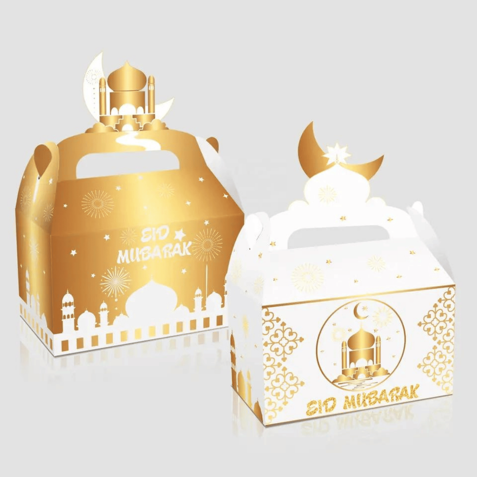 Eid Mubarak Gift Box Gold and White