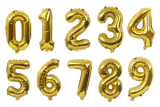 Gold Number Balloons - 32 Inch