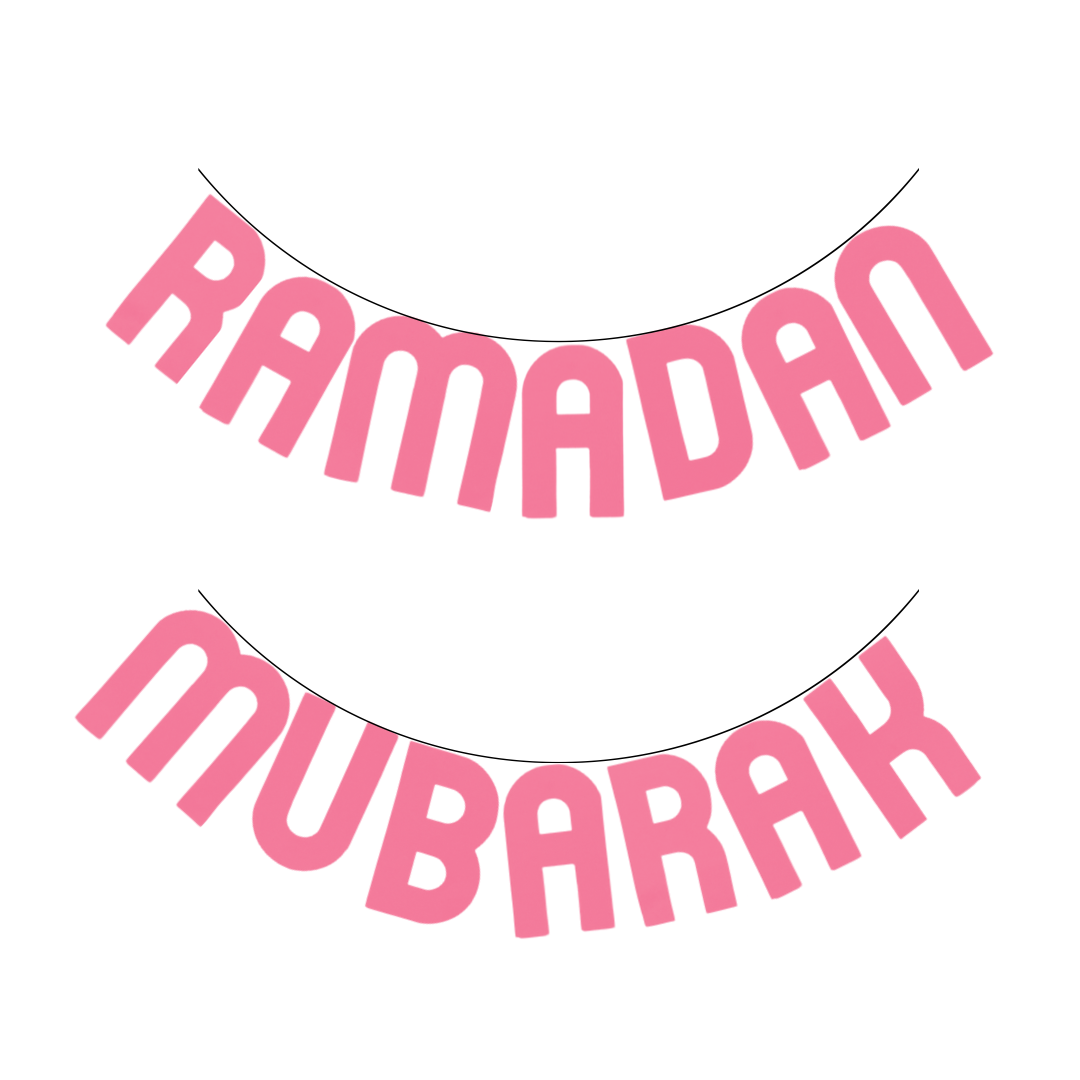 Ramadan Mubarak Bunting Banner - Pink