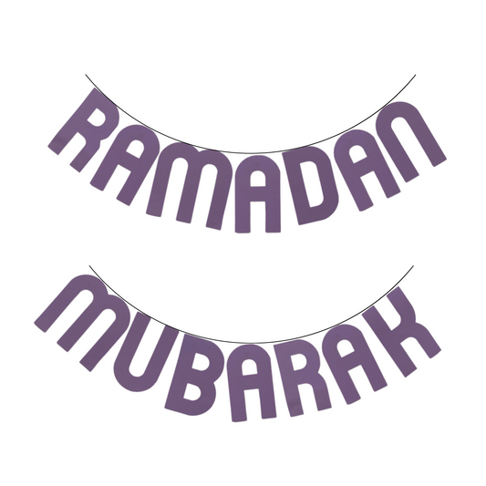 Ramadan Mubarak Bunting Banner - Purple