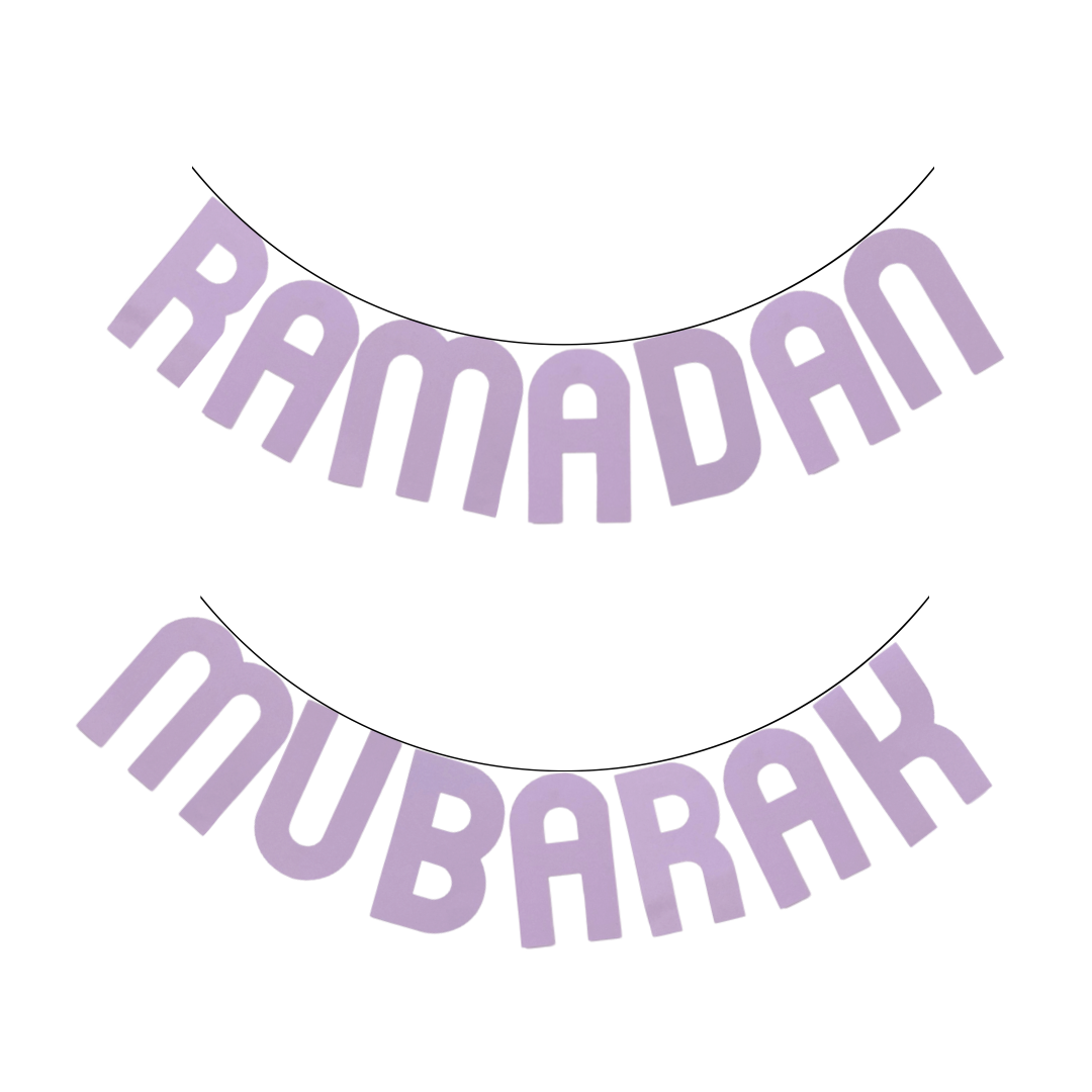 Ramadan Mubarak Bunting Banner -Lilac