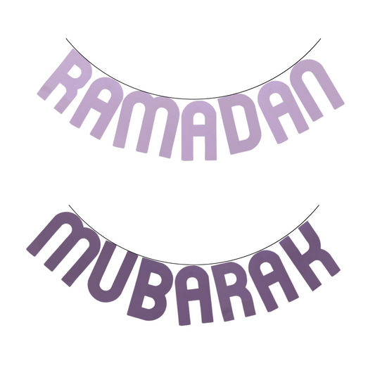 Ramadan Mubarak Bunting Banner - Lilac & Purple