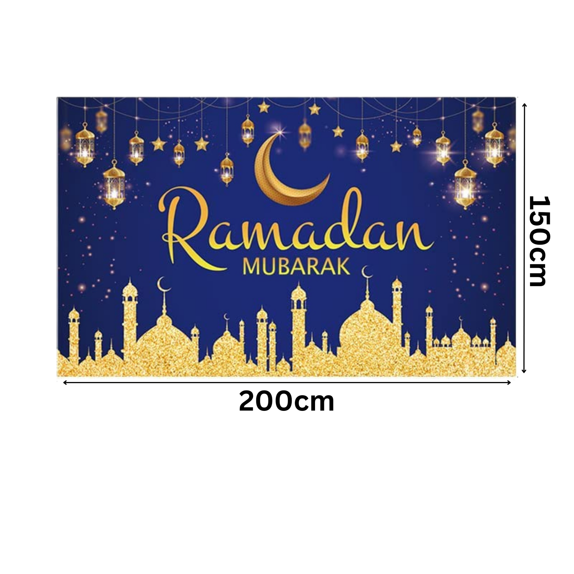 Ramadan Mubarak Backdrop with measurements