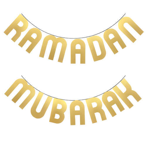 Ramadan Mubarak Banner in Gold