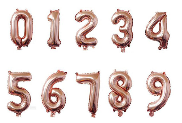 Rose Gold Number Balloons - 32 Inch
