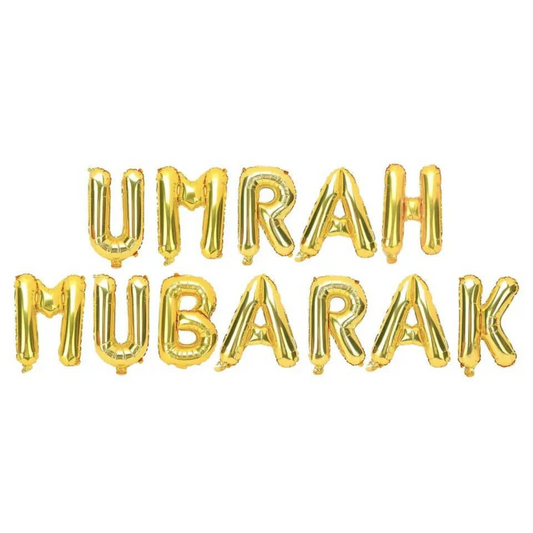 Umrah Mubarak Decoration Balloons in Gold