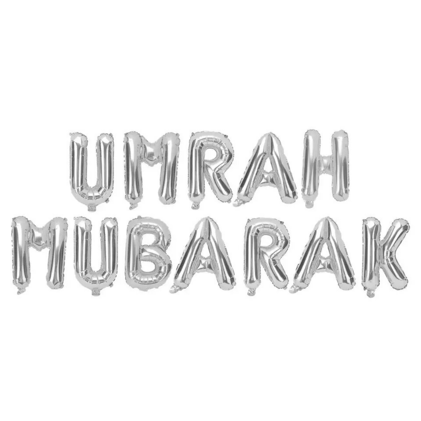 Umrah Mubarak Decoration Balloons in Silver